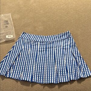 New Blue and White Checkered Skirt, Size Large